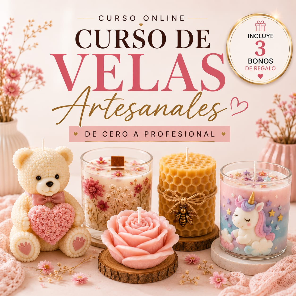 Curso de Velas Artesanales-De cero a Profesional
